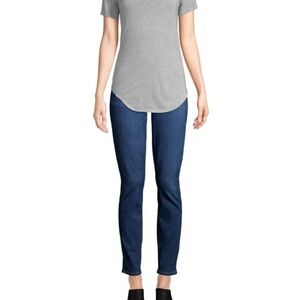 PAIGE Skyline Mid Rise Dark Wash Skinny Jeans